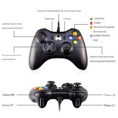 REPLICA | Controle De Xbox 360 Com Fio | Video Game e PC